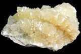 Fluorescent Calcite Crystal Cluster on Barite - Morocco #141028-1